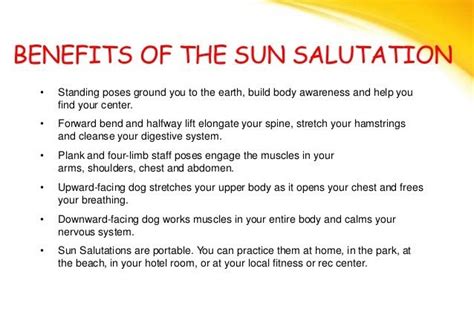 # Benefits of Sun Salutation # http://aoteayoga.com/ | Body awareness ...