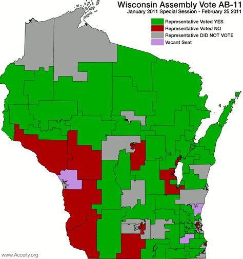 Wisconsin Assembly Vote on Budget Repair: District by District | A Tree Left Standing