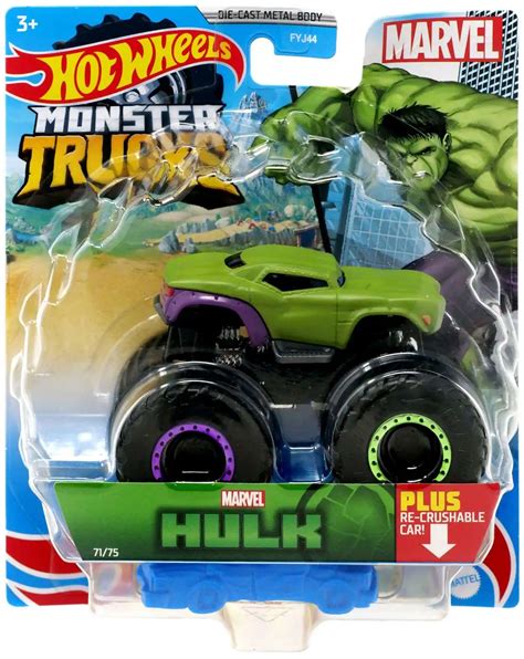 Hot Wheels Monster Trucks Marvel Hulk 164 Diecast Car Mattel Toys - ToyWiz