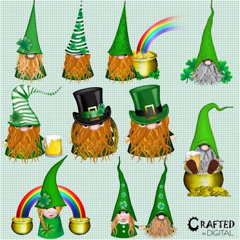 St Patrick's Day Gnomes Clipart Collection - Etsy | St patrick's day ...