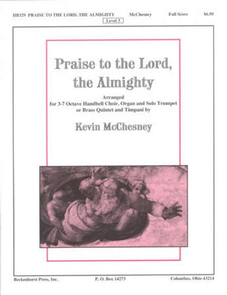 Praise To The Lord, The Almighty By - Score Sheet Music For 3-7 Octave ...