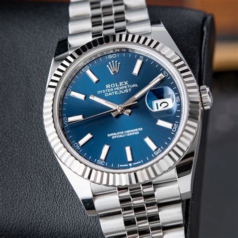 Rolex Datejust 41 Blue Stick Dial 2022 Jubilee Bracelet Fluted Bezel Steel