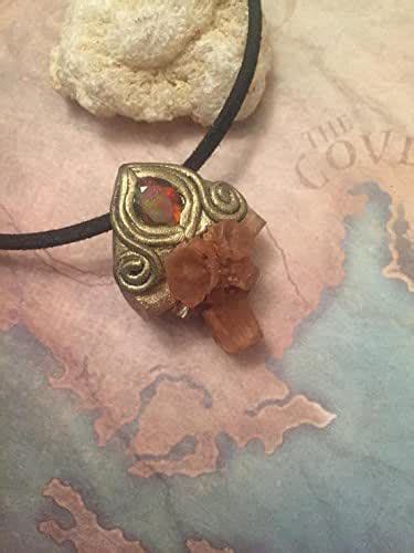 Amazon.com: Red Star. Unique Red Opal Necklace with Aragonite, handcrafted crystal and clay ...