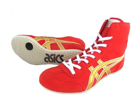 ASICS JAPAN Wrestling shoes EX-EO TWR900 Red x gold original color - Shoes & Footwear