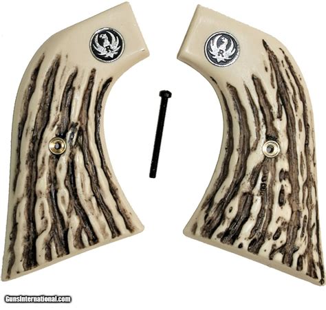 Ruger Super Blackhawk Imitation Jig Bone Grips With Medallions for sale