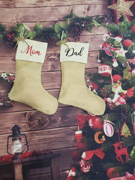 Personalized Christmas Stockings Burlap Christmas Stockings - Etsy