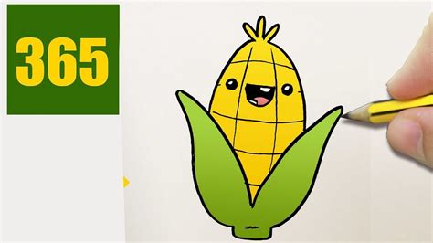 HOW TO DRAW A CORN CUTE, Easy step by step drawing lessons for kids - YouTube