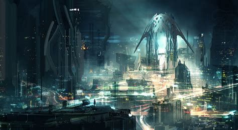 Futuristic City and Background, Futuristic City Landscape HD wallpaper ...