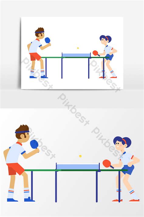 drawing cartoon playing table tennis design elements | PNG Images AI ...