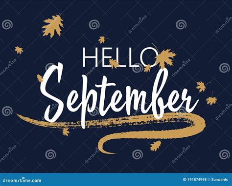 Hello September Seasonal Calligraphic Banner Stock Vector ...