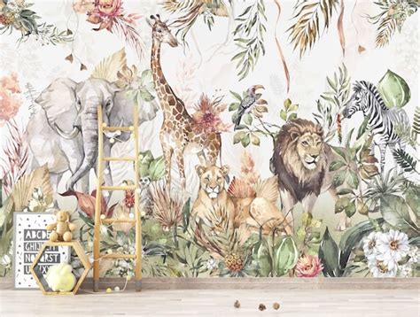 Safari Wallpaper Animals Wallpaper Jungle Wallpaper - Etsy