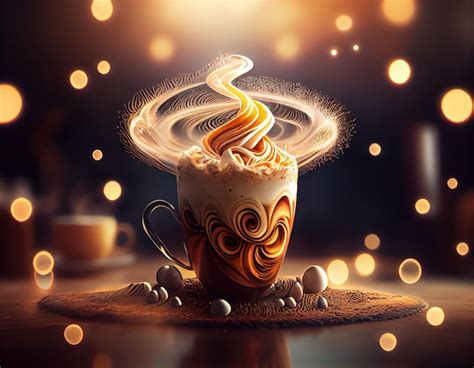 Premium Photo | Magical latte art cappuccino coffee foam drink design beautiful latte art ...