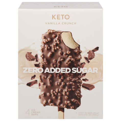 Save on Keto Zero Sugar Ice Cream Bars Vanilla Crunch - 4 ct Order Online Delivery | Giant