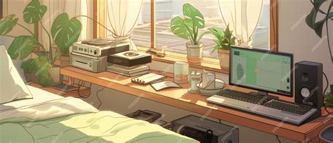 Premium AI Image | Cozy bedroom with lofi aesthetic Generative AI