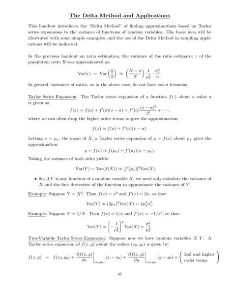 The Delta Method and Applications