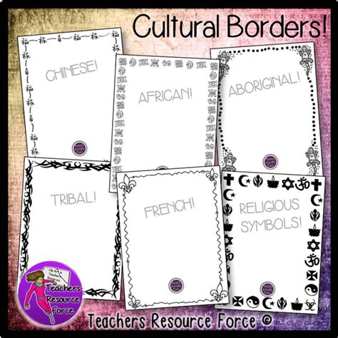 Cultural Doodle Borders Clip Art