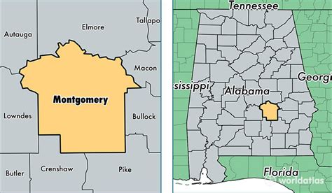 Map Of Montgomery Alabama And Surrounding Cities | Cities And Towns Map