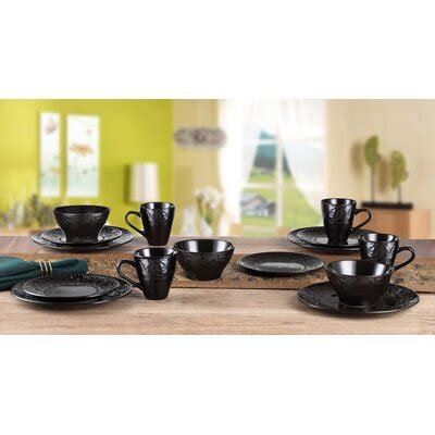 Lorren Home Trends Lorren Stoneware Dinnerware Set - Service for 4 & Reviews | Wayfair