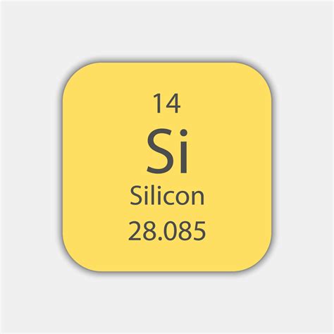 symbole de silicium. élément chimique du tableau périodique ...