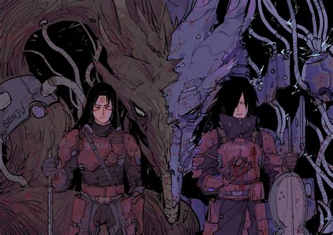 Hashirama and Madara from SYG’s Cyberpunk AU, reposted with permission. | Madara uchiha, Naruto ...