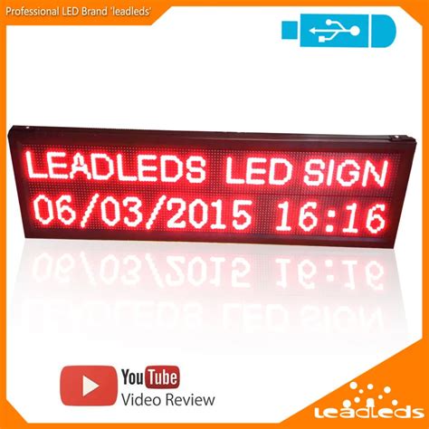 P10 Outdoor LED Display Red LAN Programmable Scrolling LED Message Sign ...