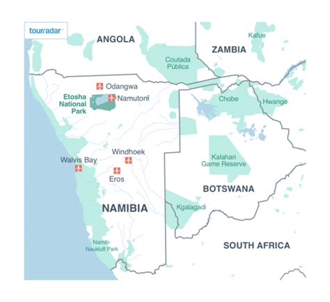 Etosha Maps: Location, Waterholes & Road Map - TourRadar