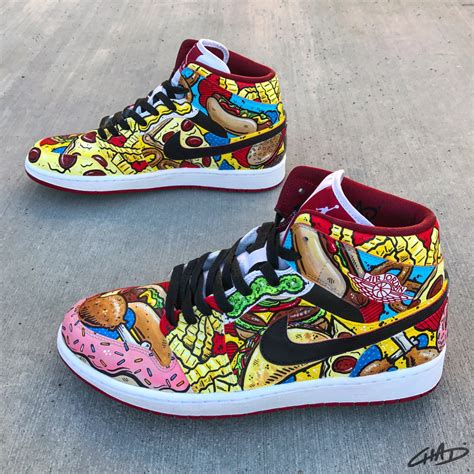 Munchies Custom Hand Painted Jordan retro 1 shoes – chadcantcolor