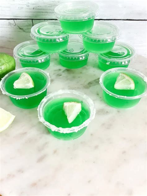 Lime Margarita Jello Shots With Salt