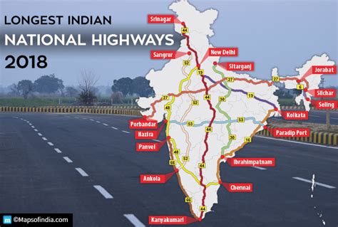 Top 10 Longest National Highways in India 2018 - India