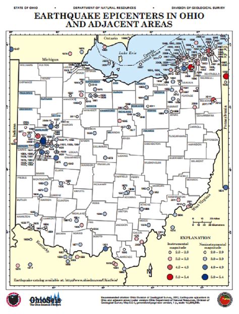 Map Of Ohio Fault Lines - Map Of The United States Of America