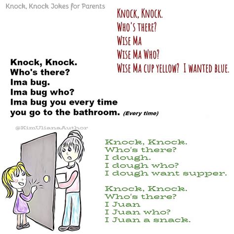 Knock Knock Jokes for Parents by Kim Uliana | Knock knock jokes, Jokes, Words