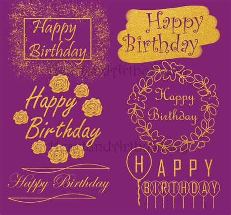 Happy Birthday Glitter Gold Letters Png, Happy Birthday Clipart ...