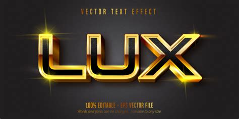 Premium Vector | Lux text, shiny gold style editable text effect