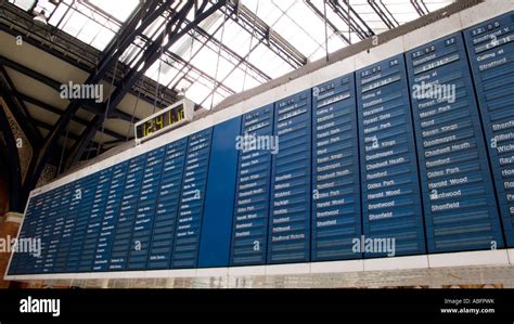 Train timetable Liverpool Street station London UK Stock Photo - Alamy