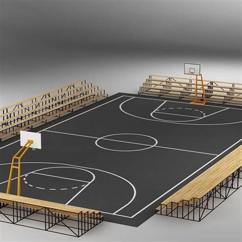 Basketball Court 03 | 3D model | Stadium design, Stadium architecture, Basketball court