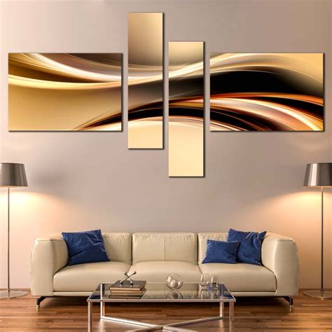 Abstract Patterns Canvas Print, Black Abstract Digital Illustration 4 Piece Canvas Wall Art ...