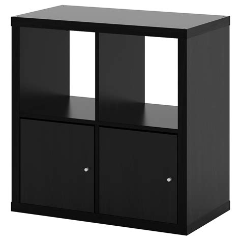 KALLAX shelf unit with doors, black-brown, 303/8x303/8" - IKEA