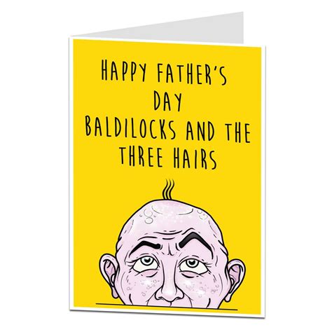 Funny Bald Joke Father's Day Card | Funny fathers day card, Funny birthday cards, Funny fathers day