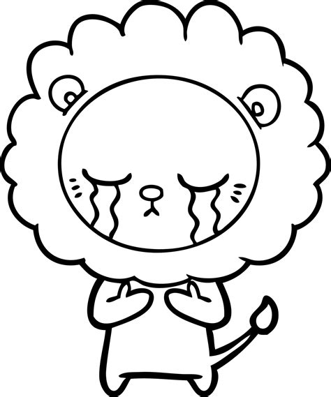 crying cartoon lion 12453377 Vector Art at Vecteezy