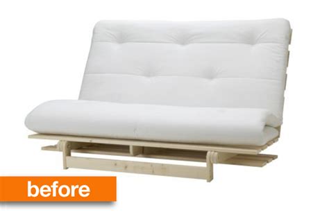 Before & After: IKEA Futon Graduates From College | Ikea futon, Futon living room, Futon sofa