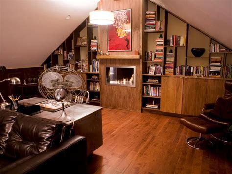 Man Cave Office | Attic renovation, Attic man cave, Attic remodel