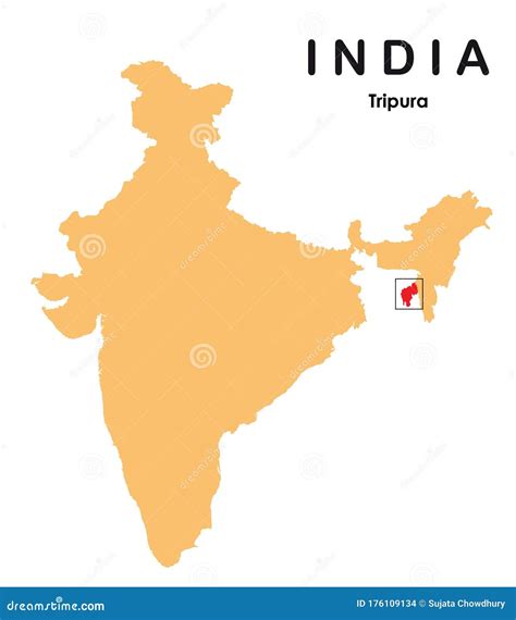 Tripura in India Map Vector Illustration Stock Vector - Illustration of ...