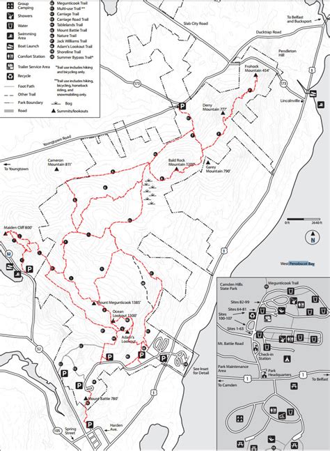 Camden Hills State Park Map