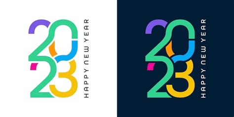 Premium Vector | Colorful and interconnected new year 2023 logo design