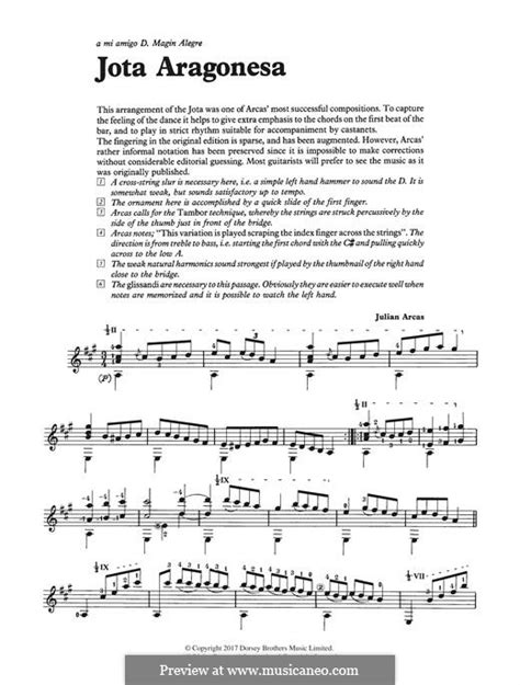 Jota Aragonesa by J. Arcas - sheet music on MusicaNeo