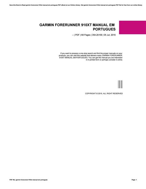 Garmin forerunner 910xt manual em portugues by dff55197 - Issuu