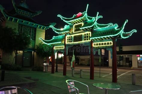 Los Angeles, California - Chinatown by Night Editorial Photography ...