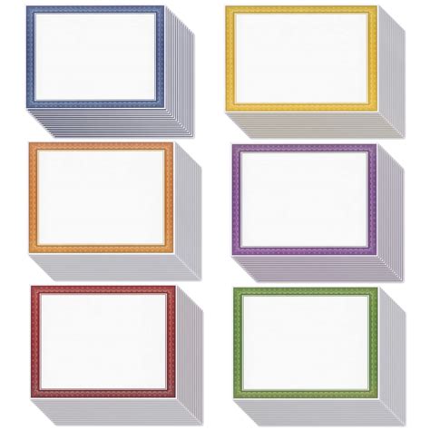 Buy 96 Pack Bulk Certificate Printer Paper with Colored Borders for Diplomas, Blank Paper for ...