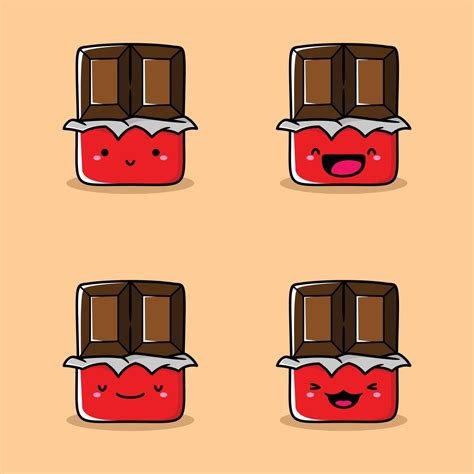 vector illustration of cute chocolate emoji 12002658 Vector Art at Vecteezy