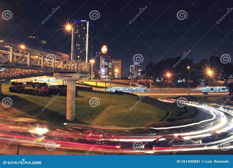 Lima, Peru View of Lima City Skyline at Night. San Isidro Financial ...